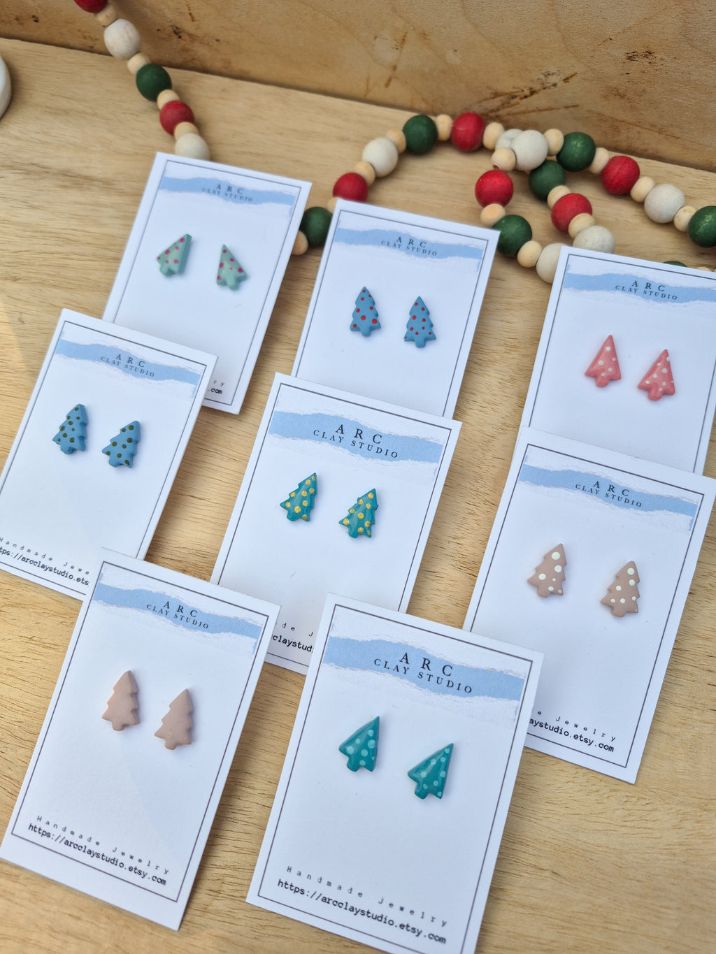 Handmade Christmas Tree Earrings. Perfect for the holidays!