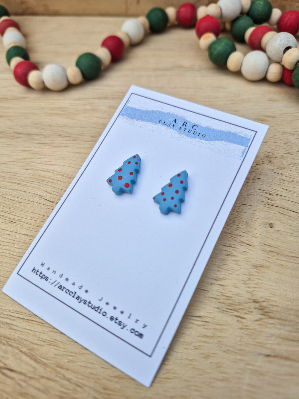 Handmade Christmas Tree Earrings. Perfect for the holidays!