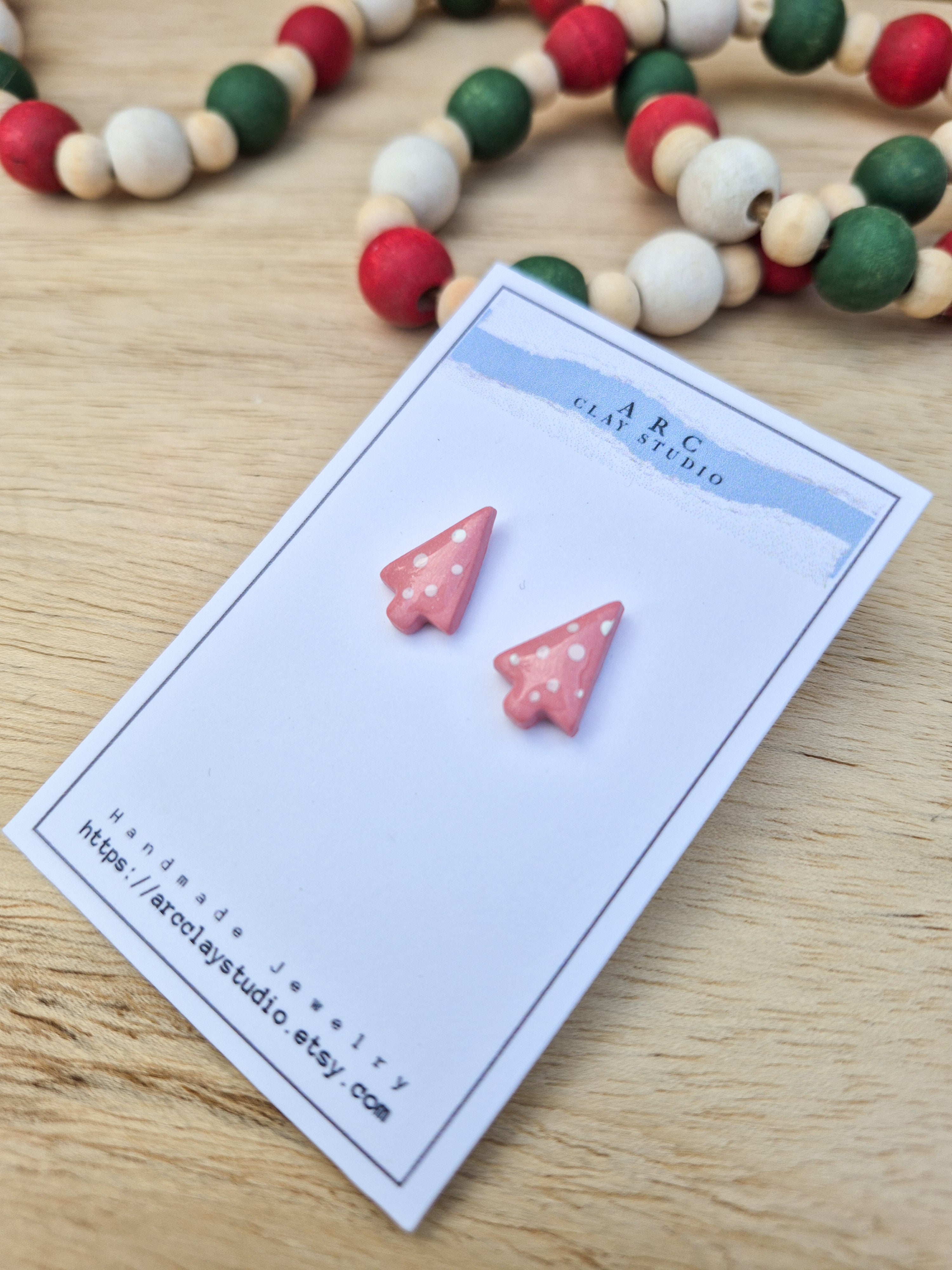 Handmade Christmas Tree Earrings. Perfect for the holidays!