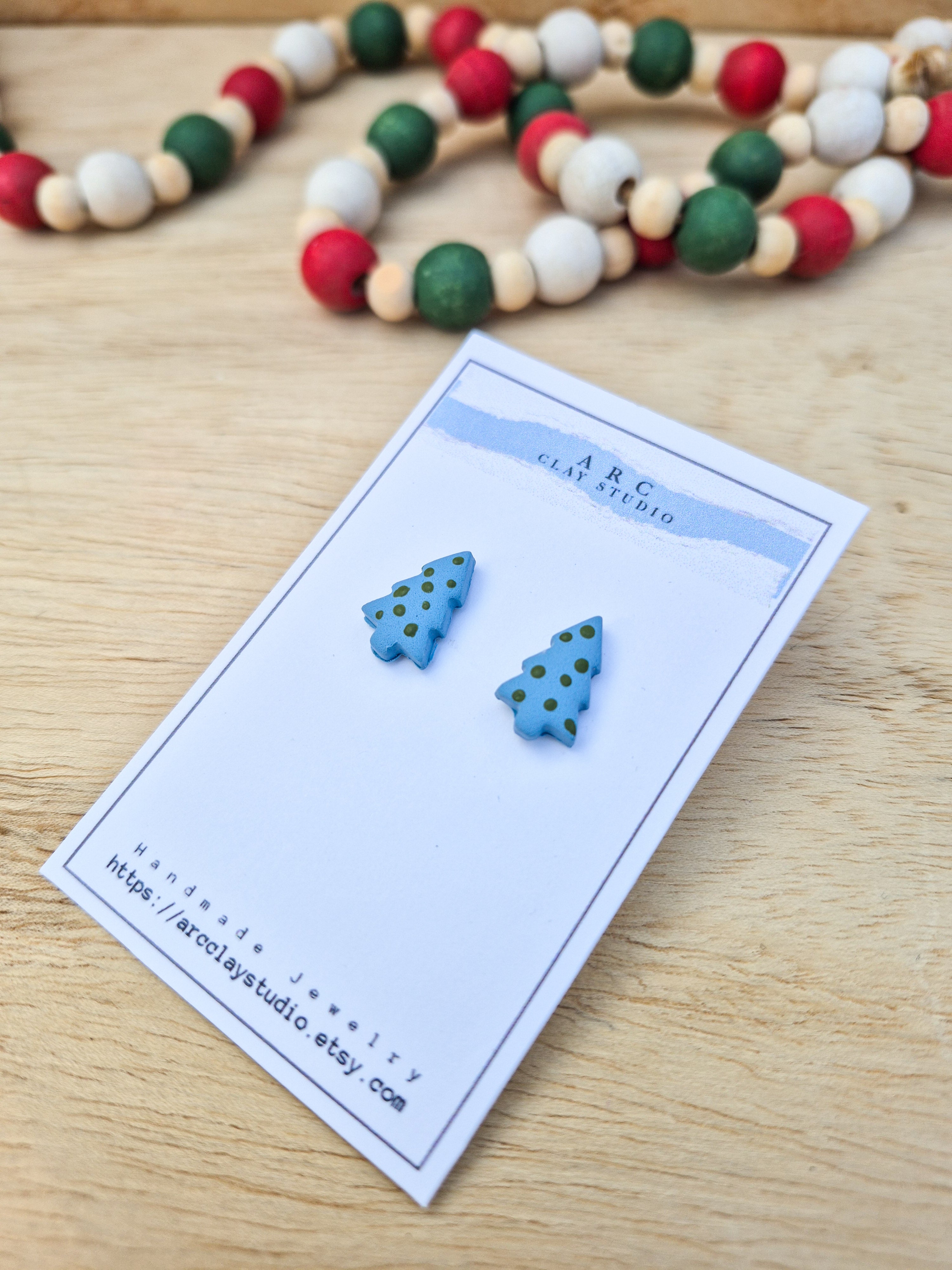 Handmade Christmas Tree Earrings. Perfect for the holidays!